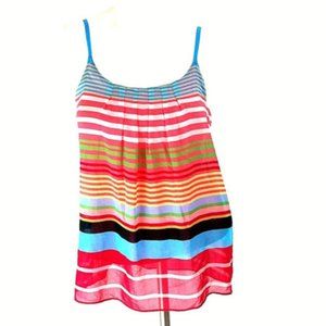 NY & Co. Striped Chiffon Bra Support Camisole Top